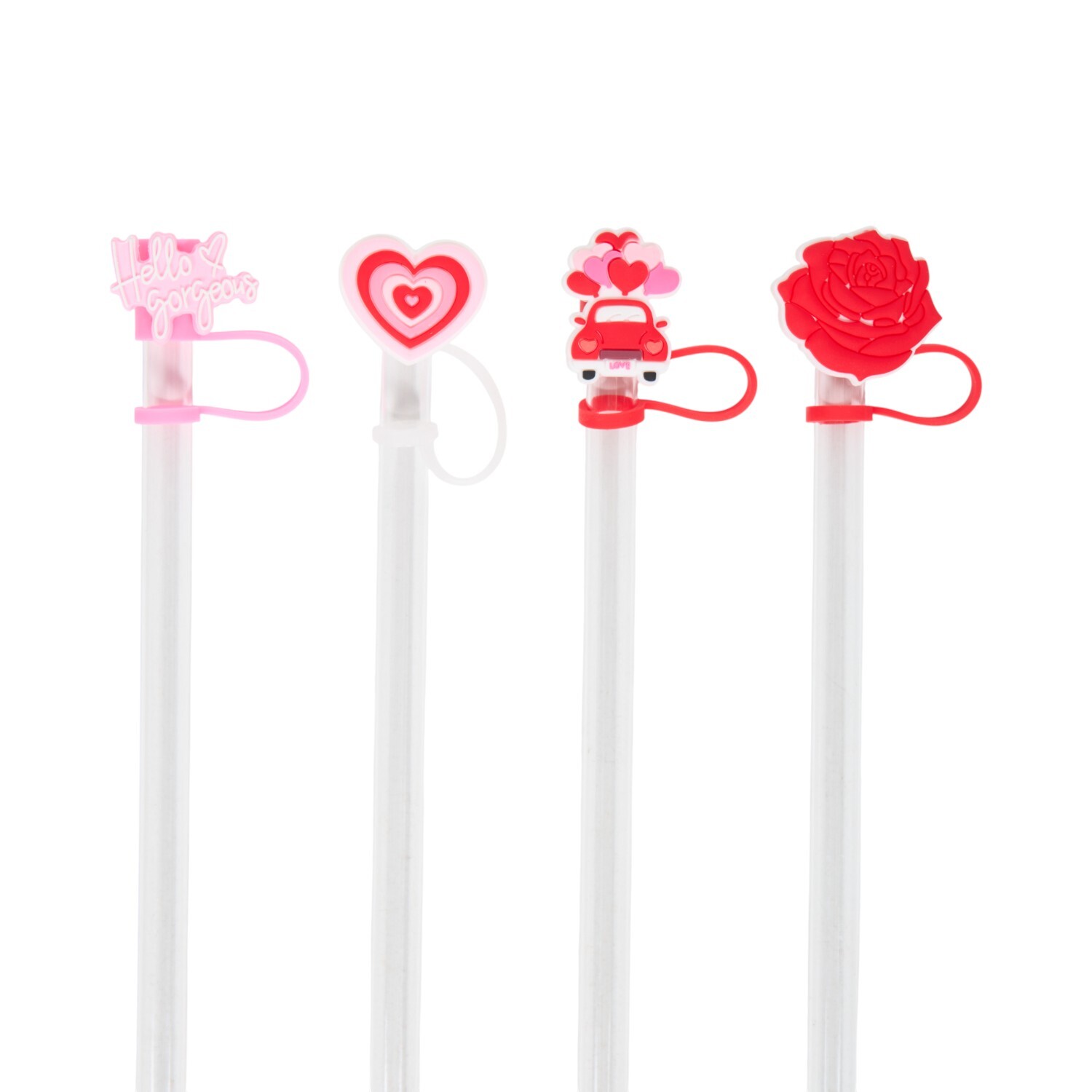 Pack of 4 Valentine's Straws and Straw Toppers Image 3