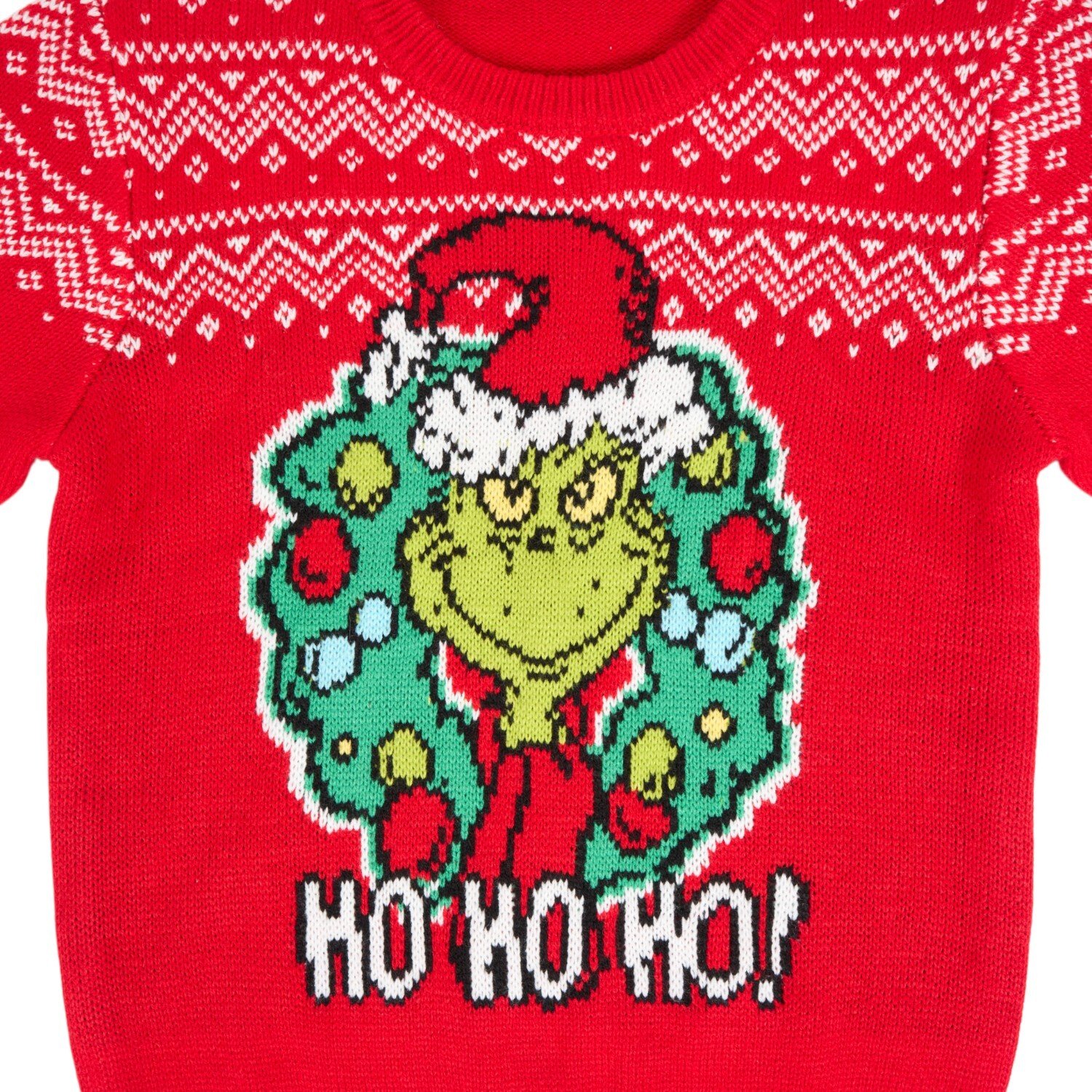 Kids Grinch Wreath Jumper Red Image 5
