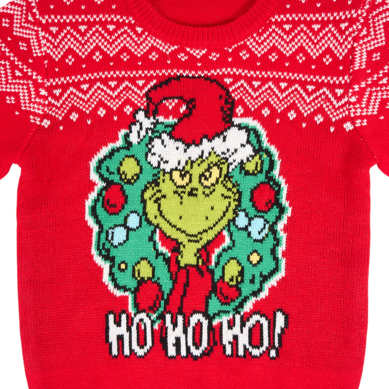 Grinch Wreath Knitted Jumper Red XL Image 4