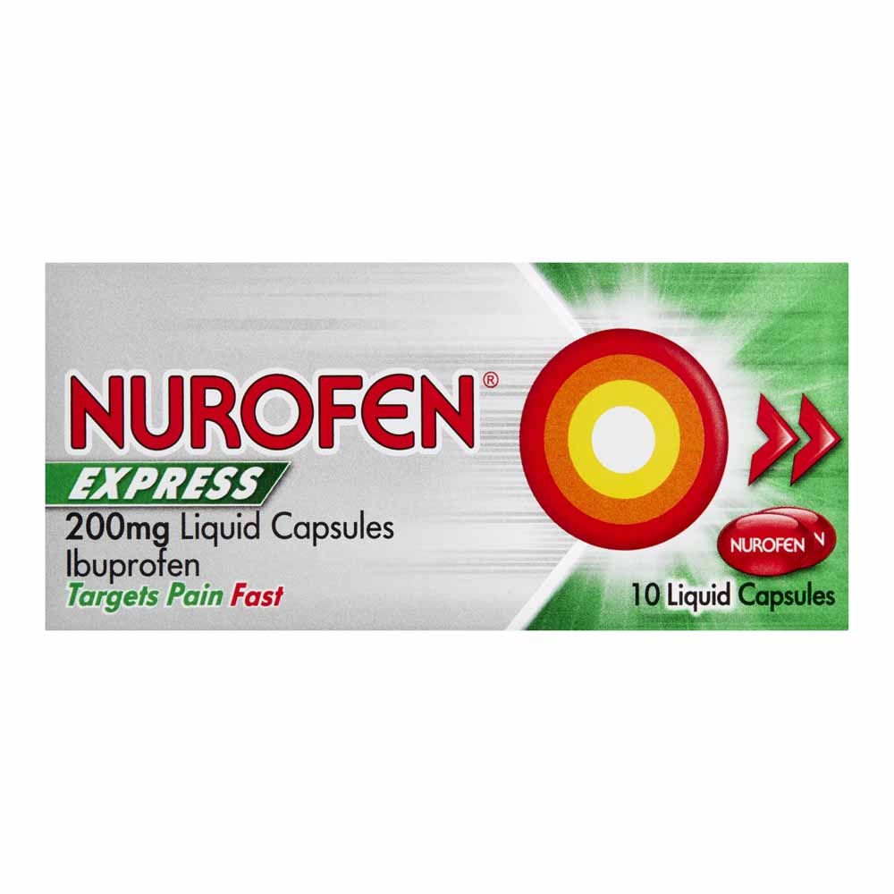 Nurofen Ibuprofen Express Liquid Capsules 10 Pack Image 1