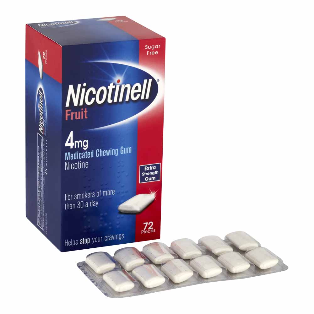 Nicotinell Fruit 4mg Medicated Chewing Gum 96 Pack Image 3
