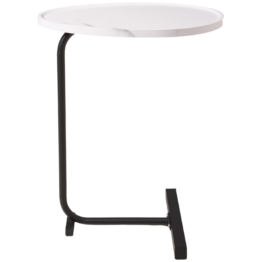 Living and Home Black and White C-Shape Side Table Image 3