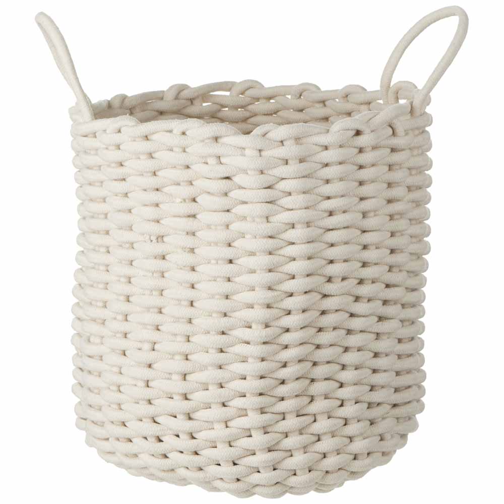 Wilko Rope Storage Basket Round Cream Image 1