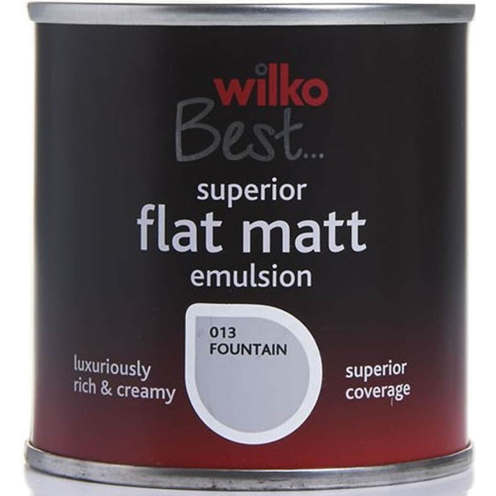 Wilko Best Fountain Flat Matt Emulsion Paint Tester Pot 125ml Image 1