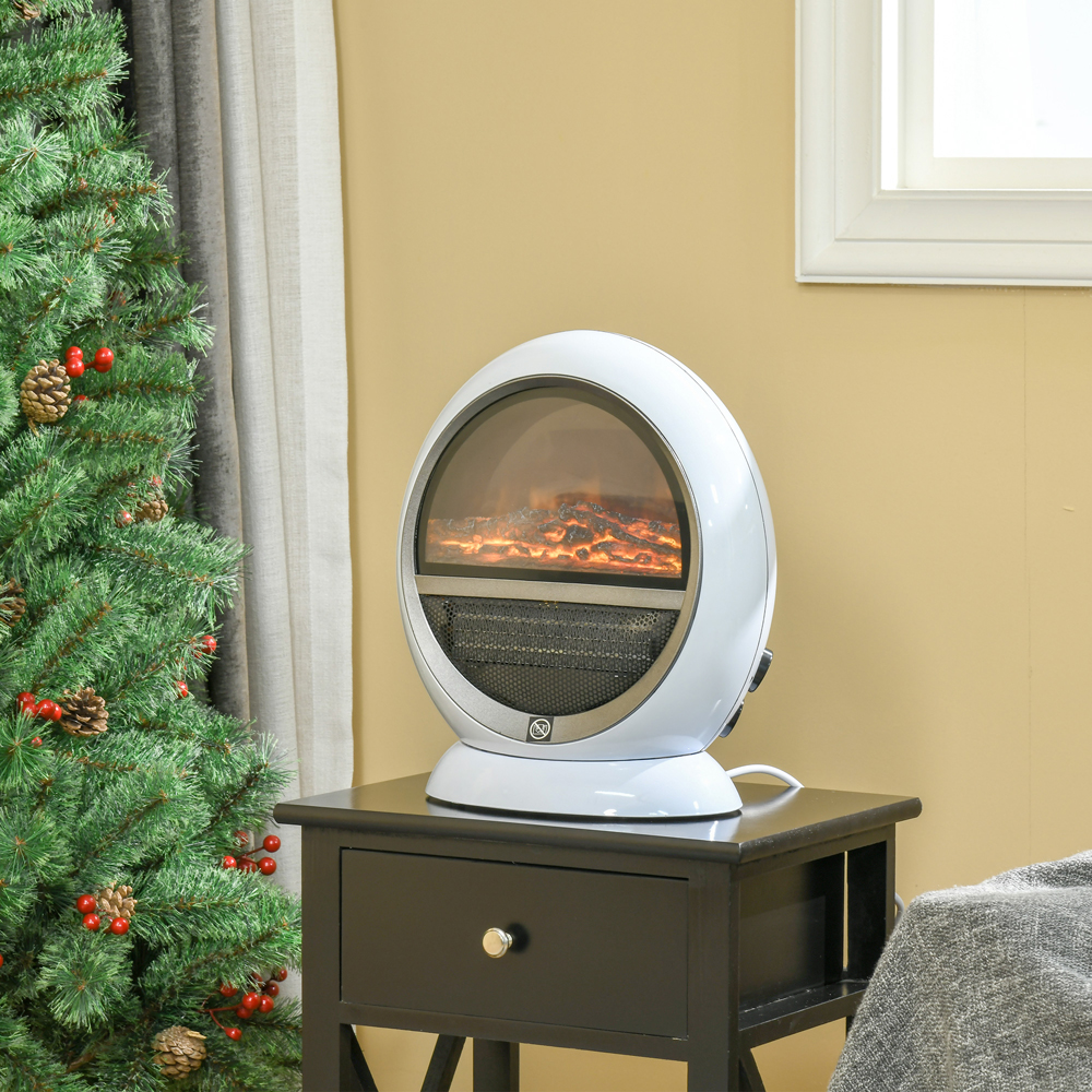 HOMCOM Ava Rotatable Electric Fireplace Heater Image 2