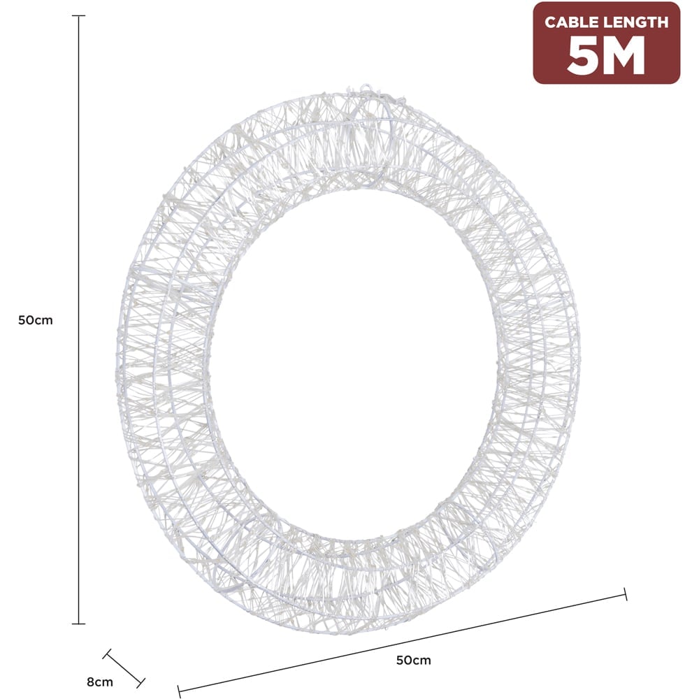 Charles Bentley Light Up Christmas Wreath 50cm Image 6
