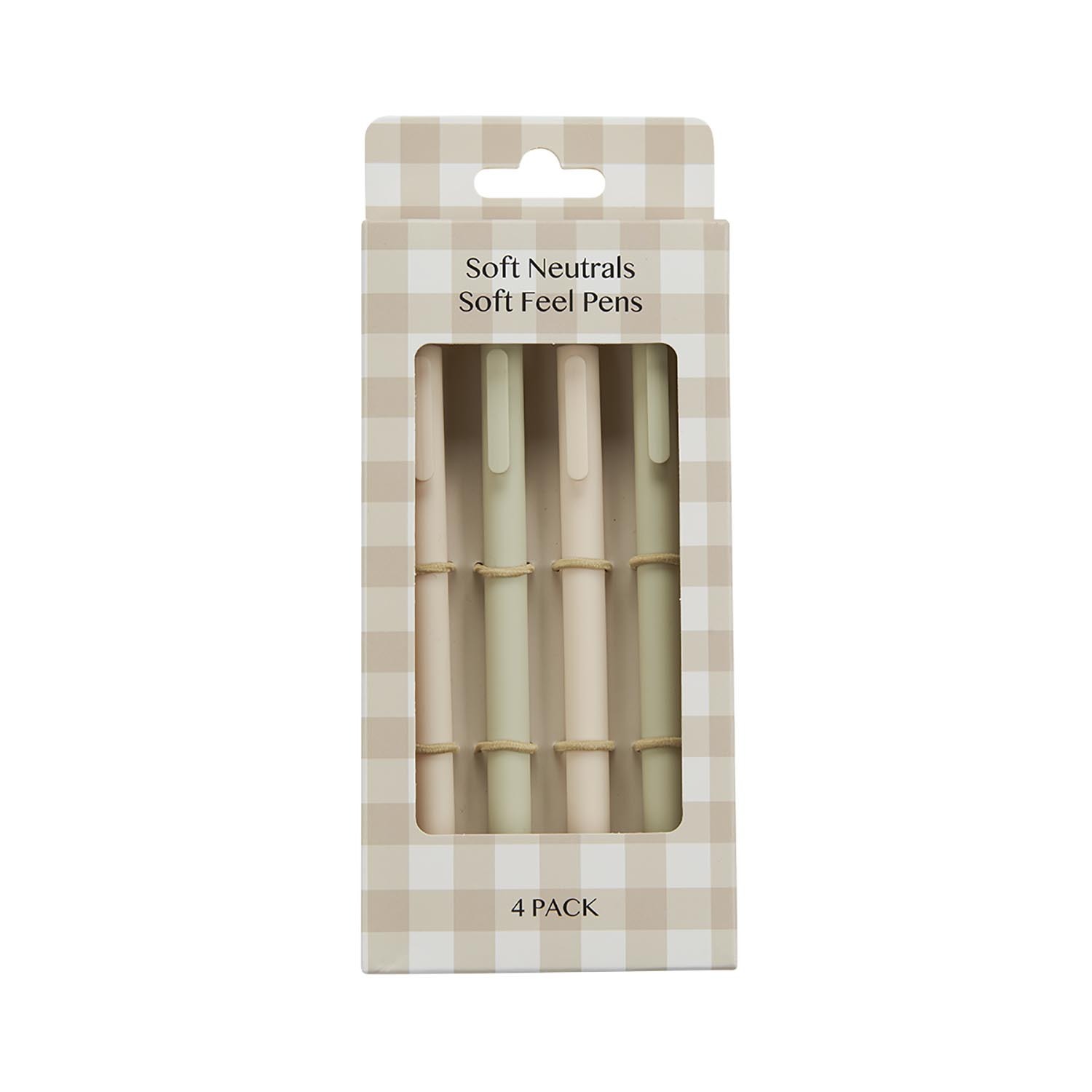 Pack of 4 Soft Neutrals Soft Feel Pens - Neutral Image
