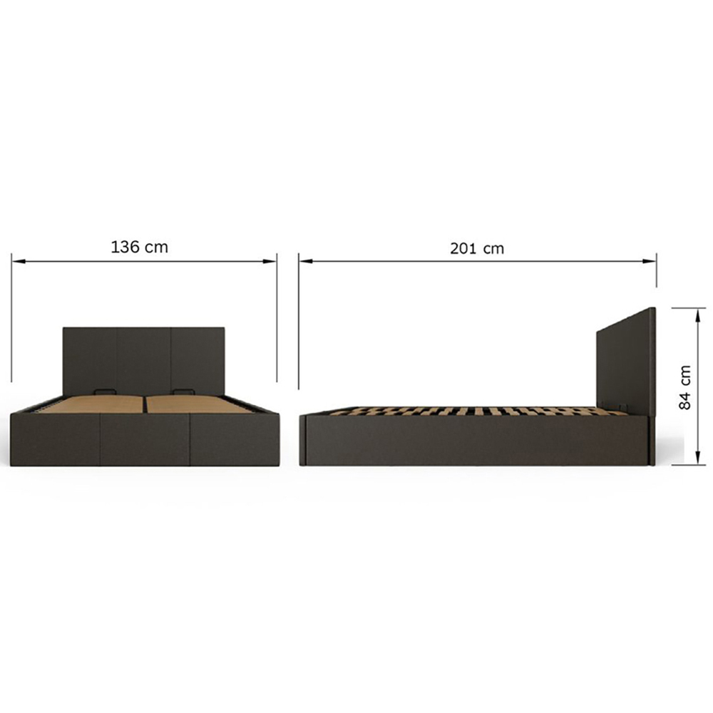 GFW Small Double Grey End Lift Ottoman Bed Image 9