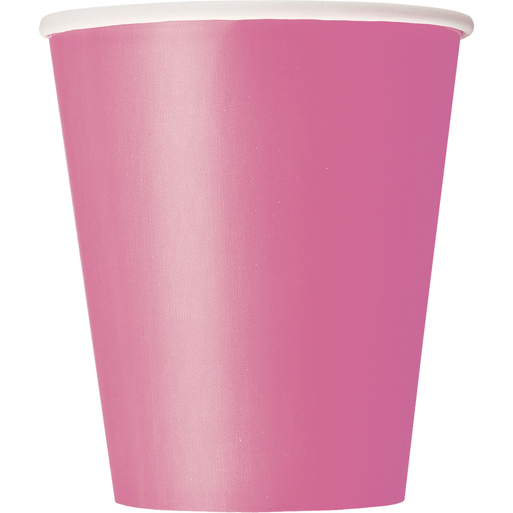 Wilko 9oz Pink Paper Cups 8 pack Image