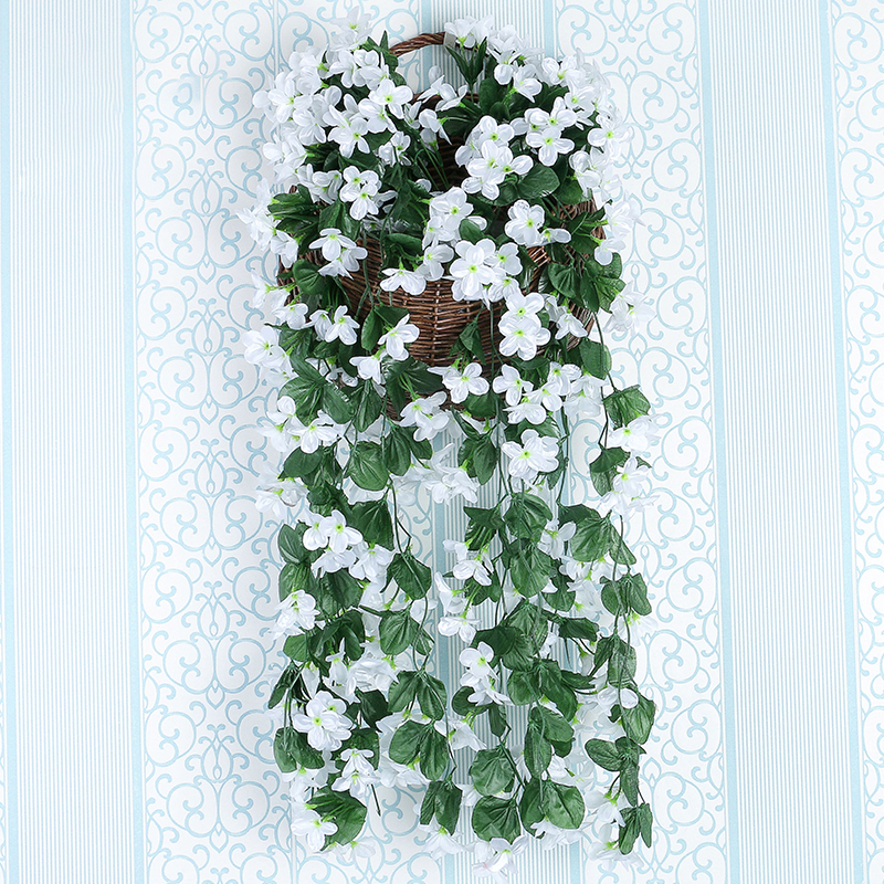 Living and Home White Four-Petal Violet Wall Hanging Image 3