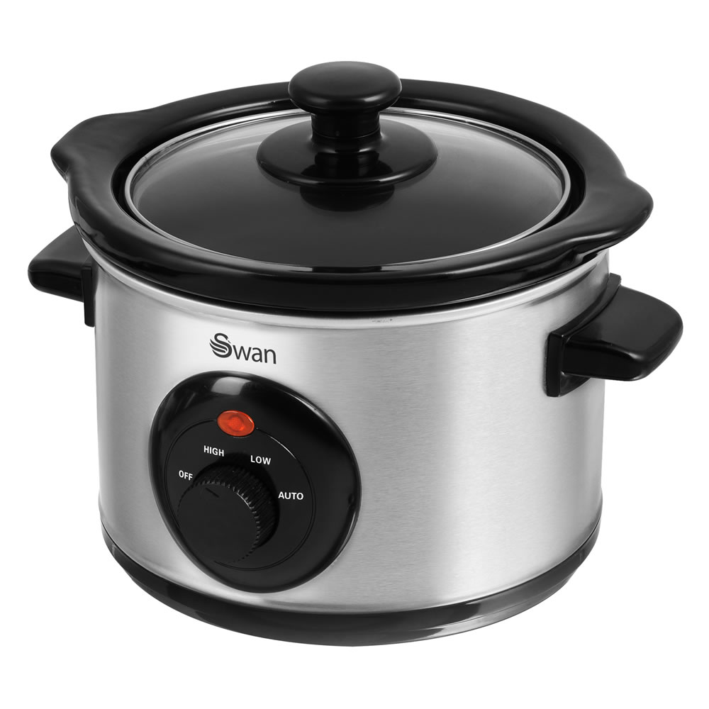 Swan Slow Cooker 1.5L Stainless Steel SF17010N Wilko