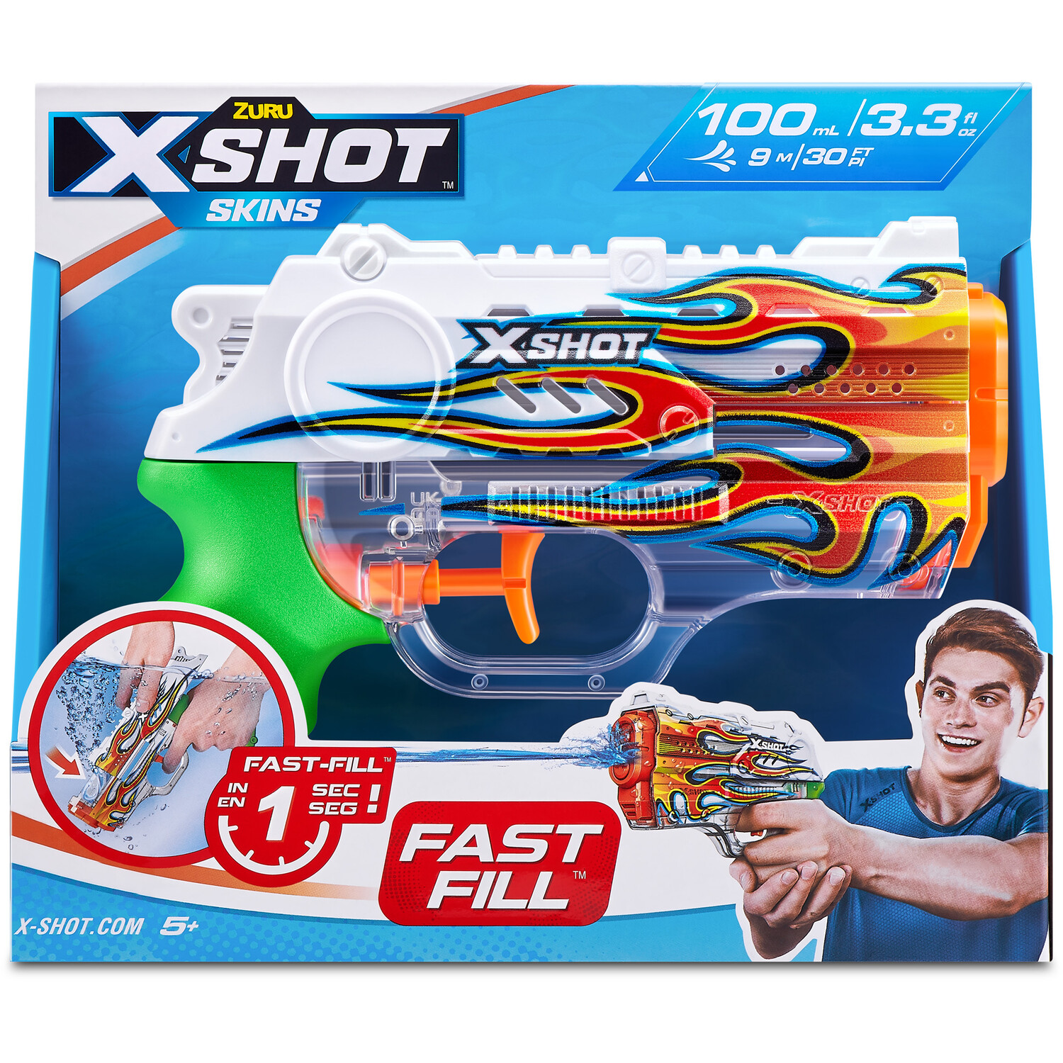 X-Shot Skins Fast Fill Nano Water Blaster - Blue Image 4