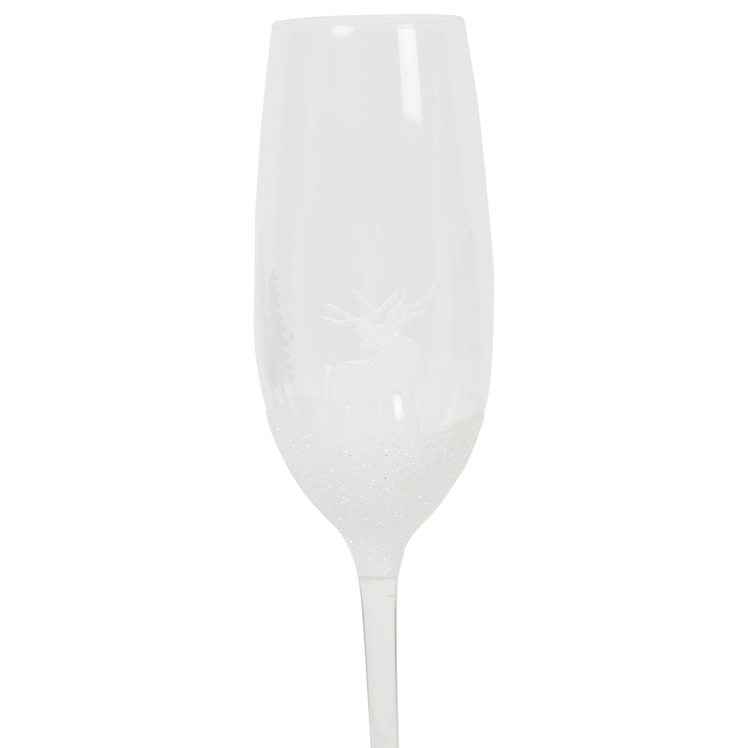 Christmas Scene Champagne Flute 250ml - Clear Image 2