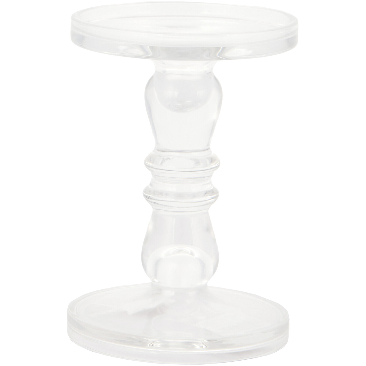 Clear Glass Pillar Candle Holder Image 1