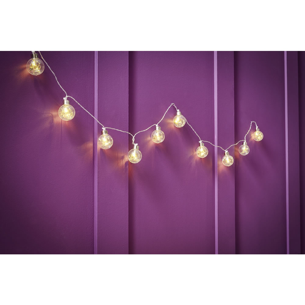Wilko 10 Battery-Operated Midnight Magic Star and Pearl Christmas Lights on Wire Image 1