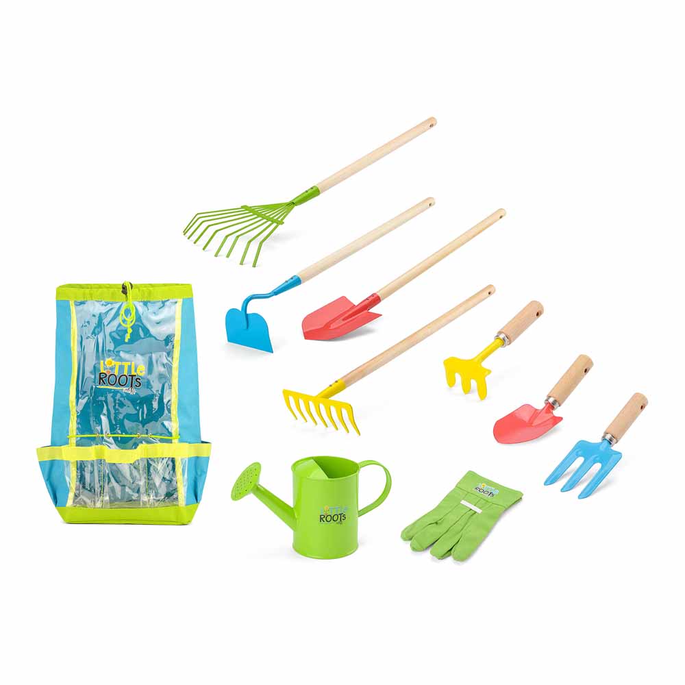 Little Roots Kids Gardening Tool Set with Backpack Image 1