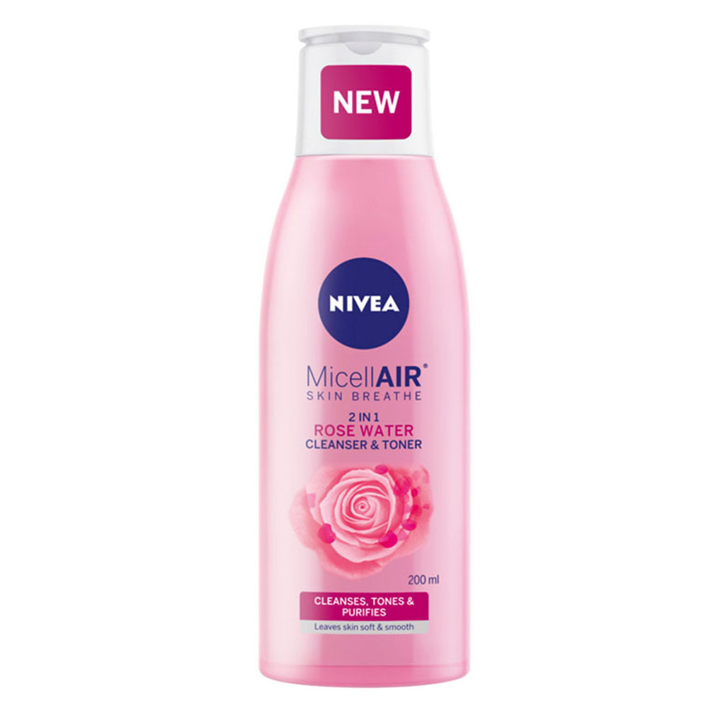 Nivea MicellAIR 2 in 1 Rose Water Cleanser and Toner Image 1