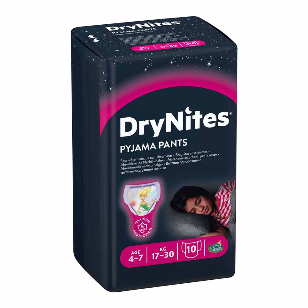 Huggies DryNites Girls Pyjama Pants 4 to 7 years 10 Pack Image 3