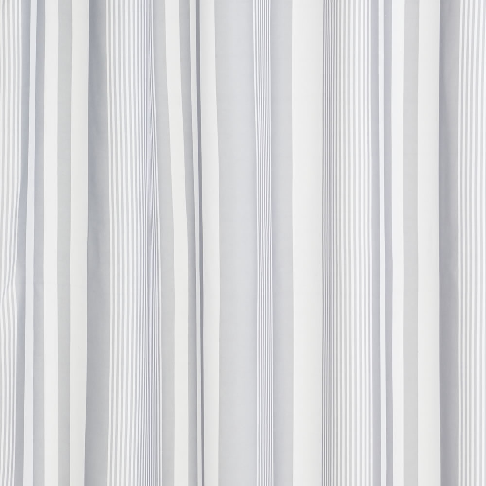 Wilko Fusion Striped Grey Shower Curtain Image 2