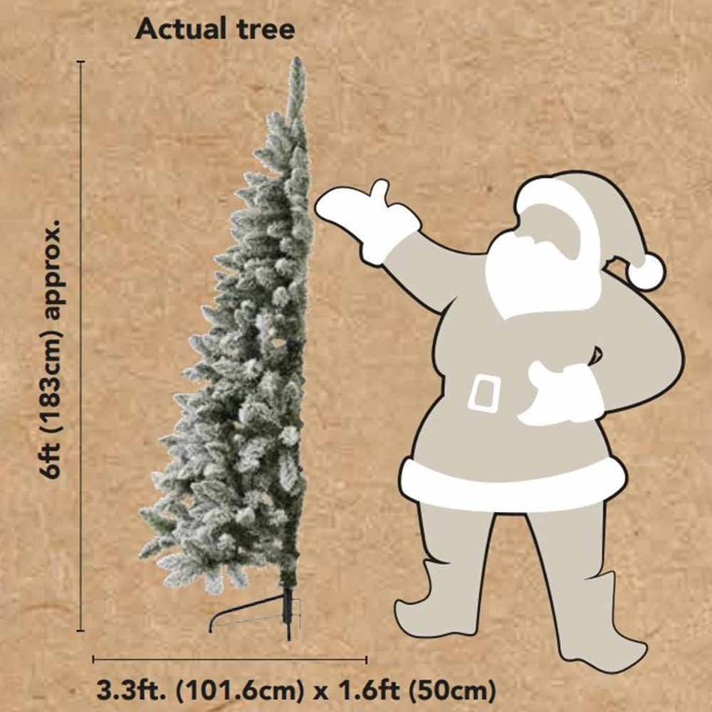 Wilko Half Flocked Christmas Tree 6ft Image 8