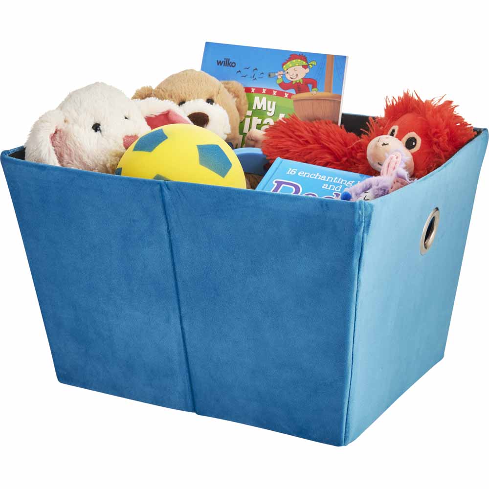 Wilko Velour Tote Blue Large Wilko