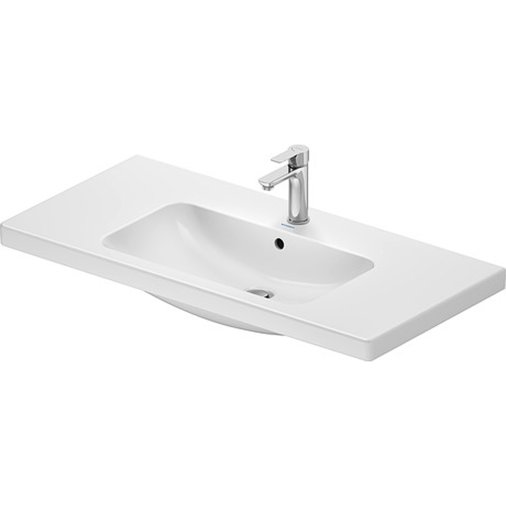 Duravit D-Code Single Tap Hole White High Gloss Wash Basin 1000 x 480mm Image 1