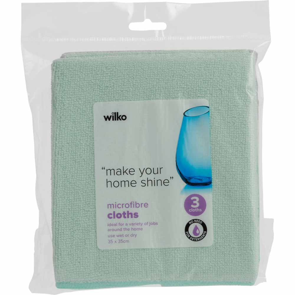 Wilko Microfibre Cloths 3 pack Image