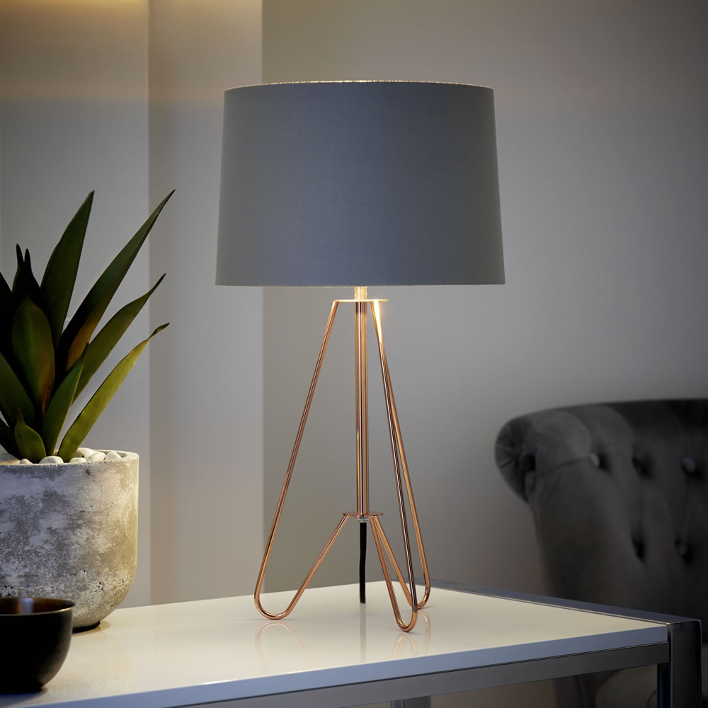 The Lighting and Interiors Gold and Cream Ziggy Tripod Table Lamp Image 2