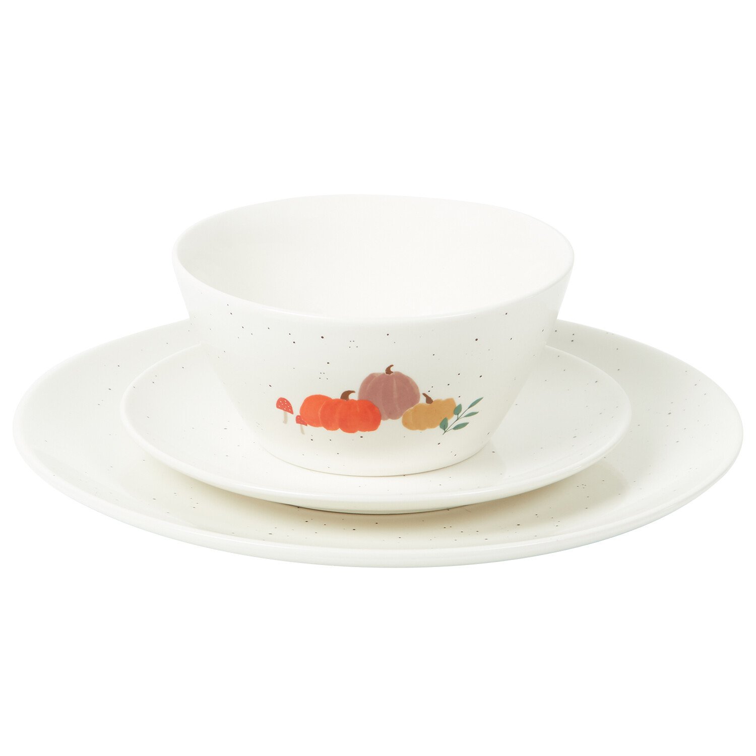 12 Piece Autumn Speckle Dinner Set White Image 1