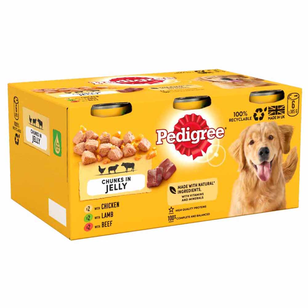 Pedigree Mixed Selection in Jelly Tinned Adult Dog  Food 6 x 385g Image 3