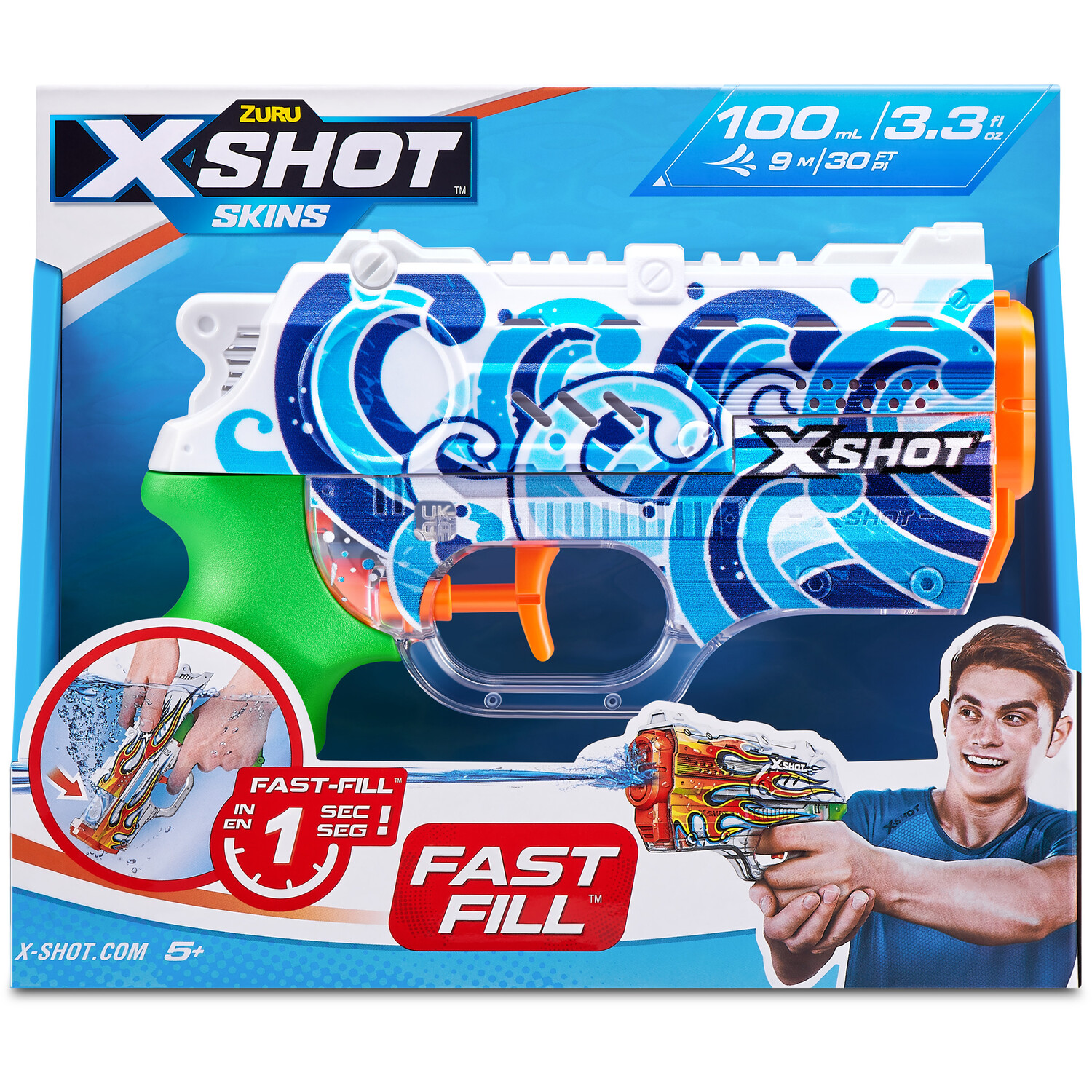 X-Shot Skins Fast Fill Nano Water Blaster - Blue Image 1