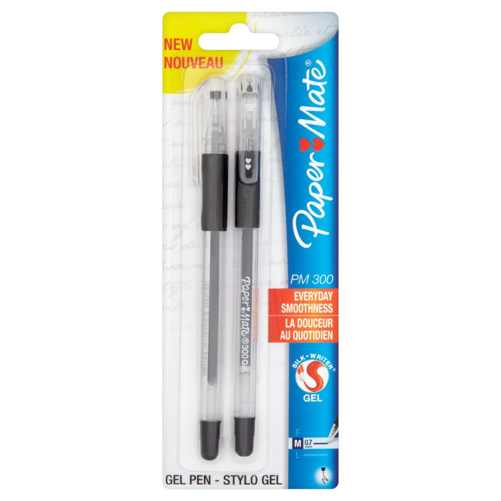 Paper Mate Gel Pens Black Medium 2pk Image