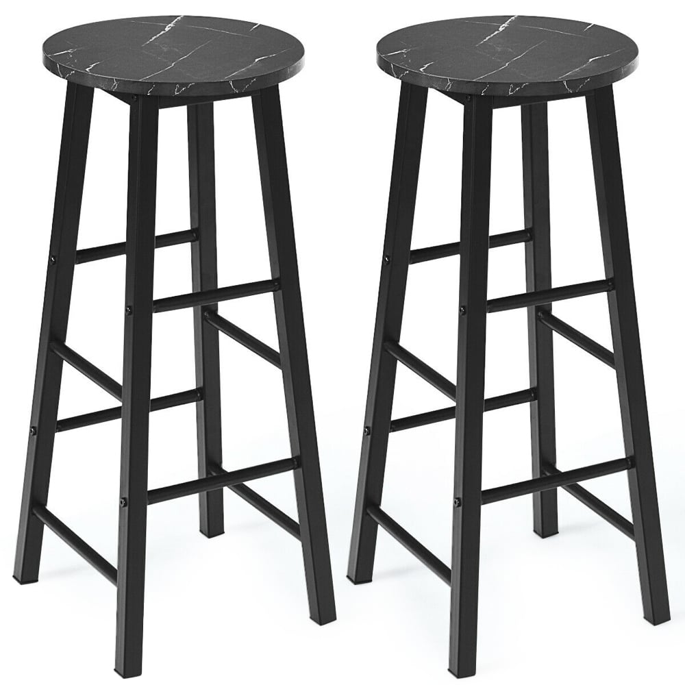 Costway Faux Marble Bar Stool Set of 2 Image 4