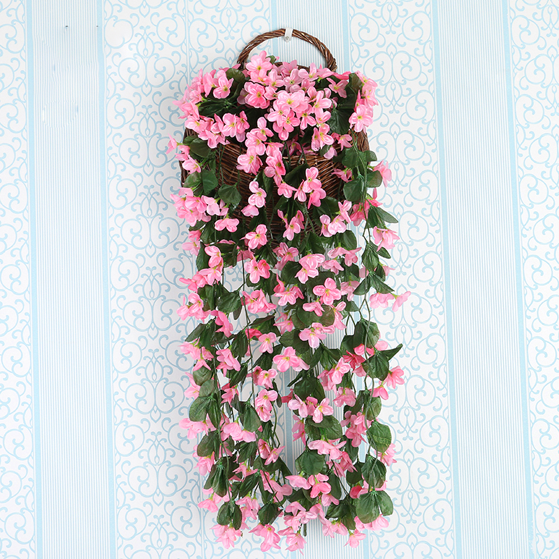 Living and Home Pink Four-Petal Violet Wall Hanging Image 2