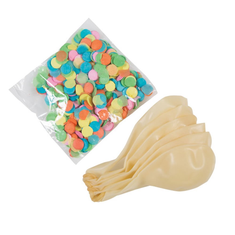 Wilko Multicoloured Confetti Balloons 6 pack Wilko
