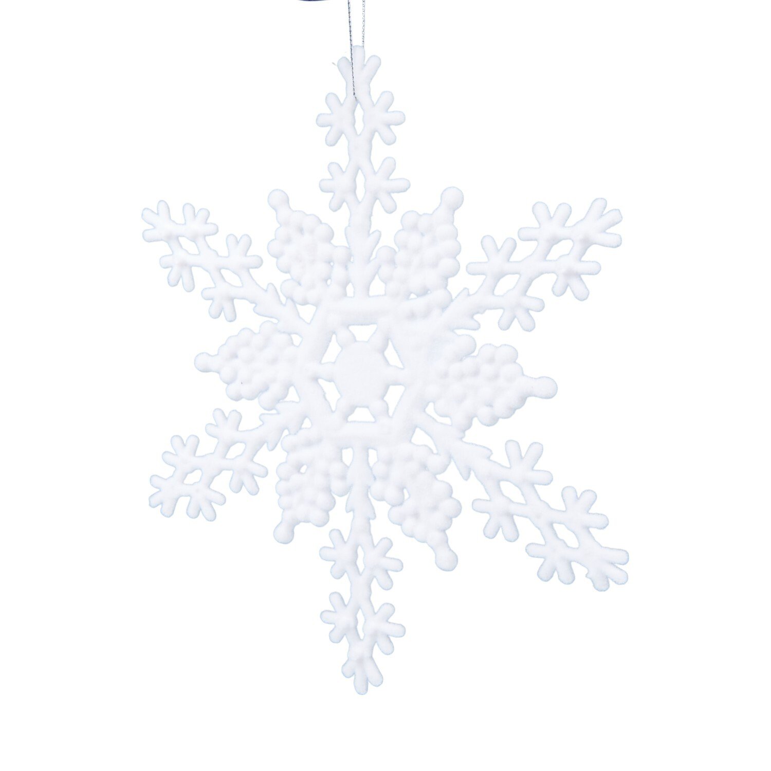 Flocked Snowflake Hanging DecorationWhite Image 3