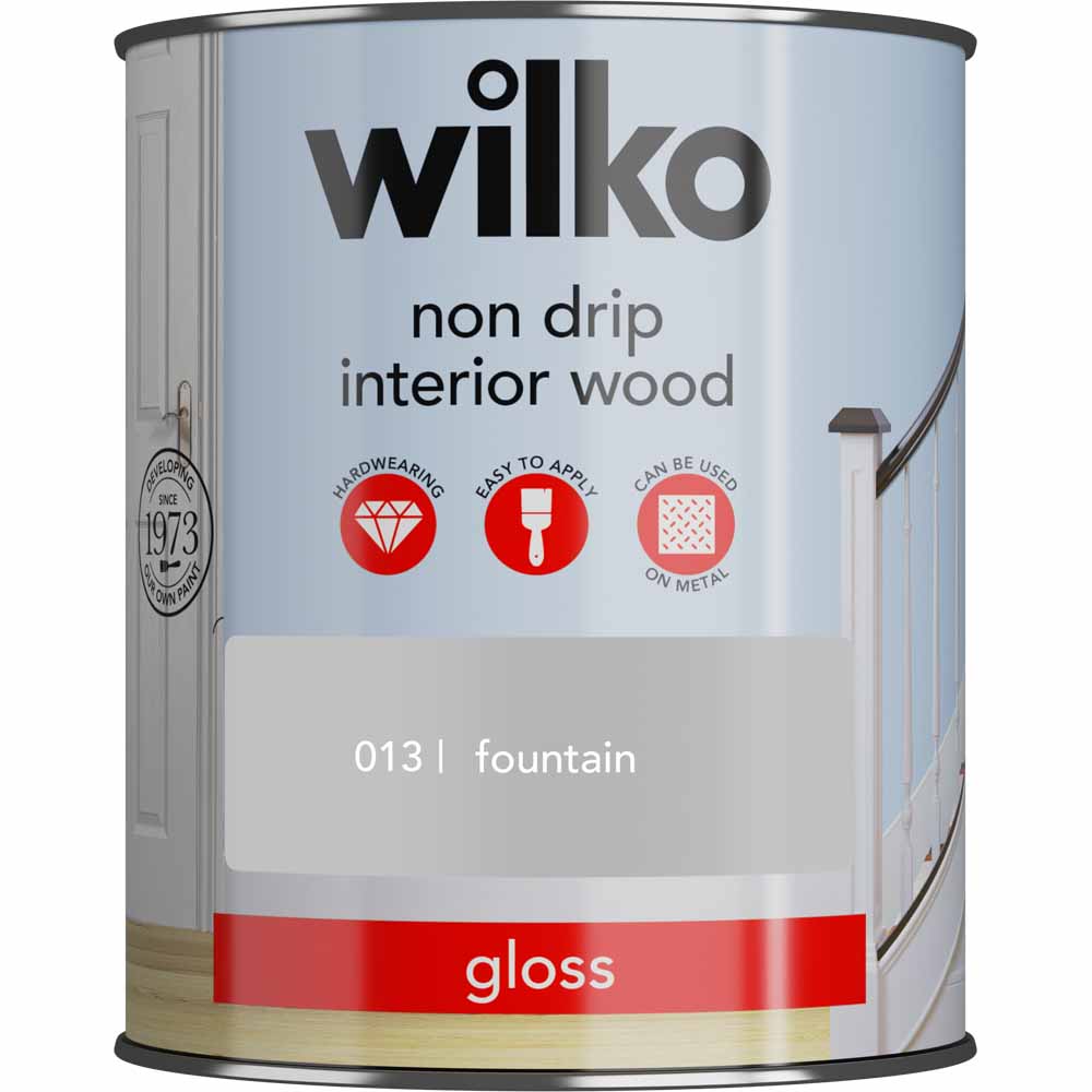 Wilko Non Drip Interior Wood Fountain Gloss Paint 750ml Image 1