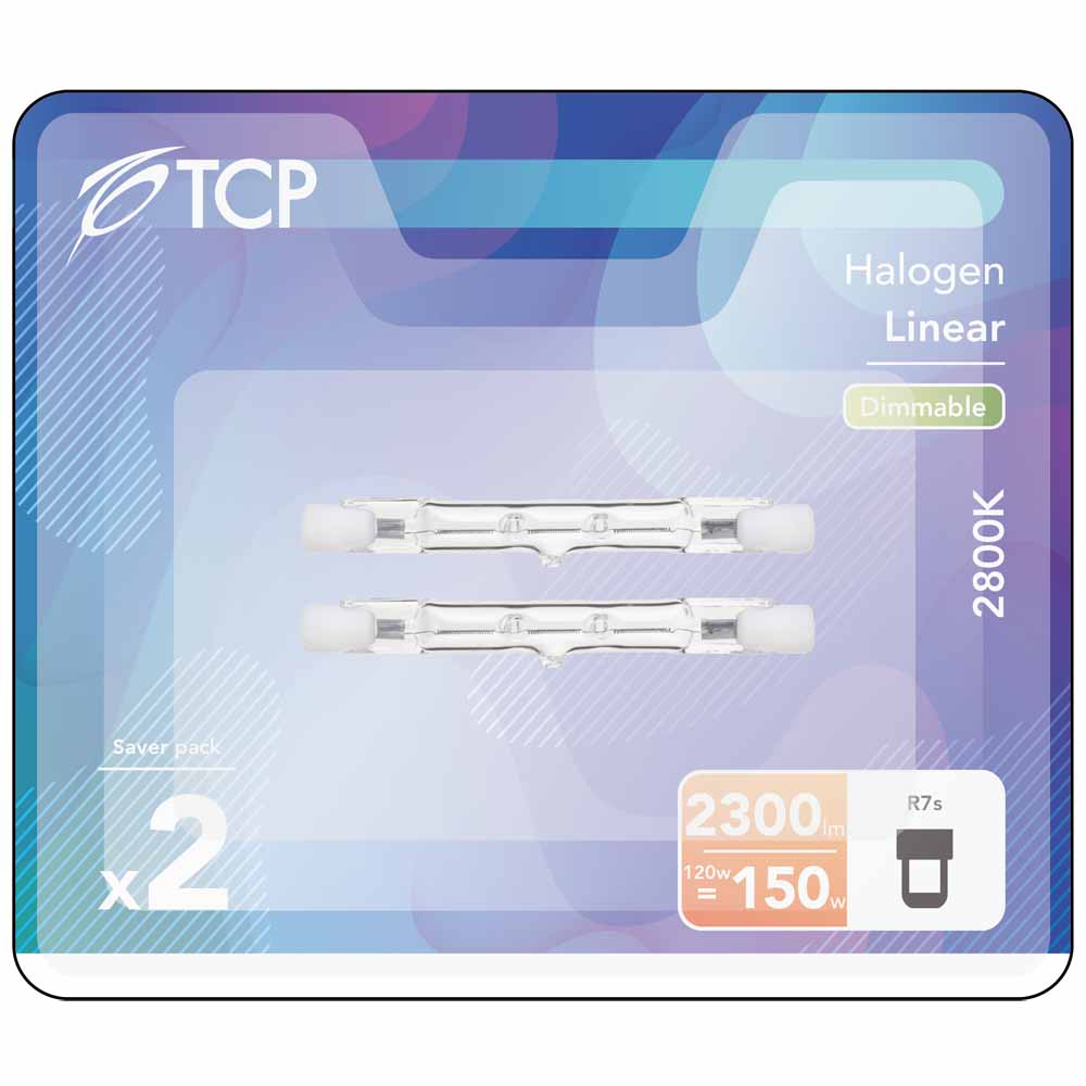 TCP Halogen Linear R7S Light Bulb 150WEQ 78mm 2 Pack Image