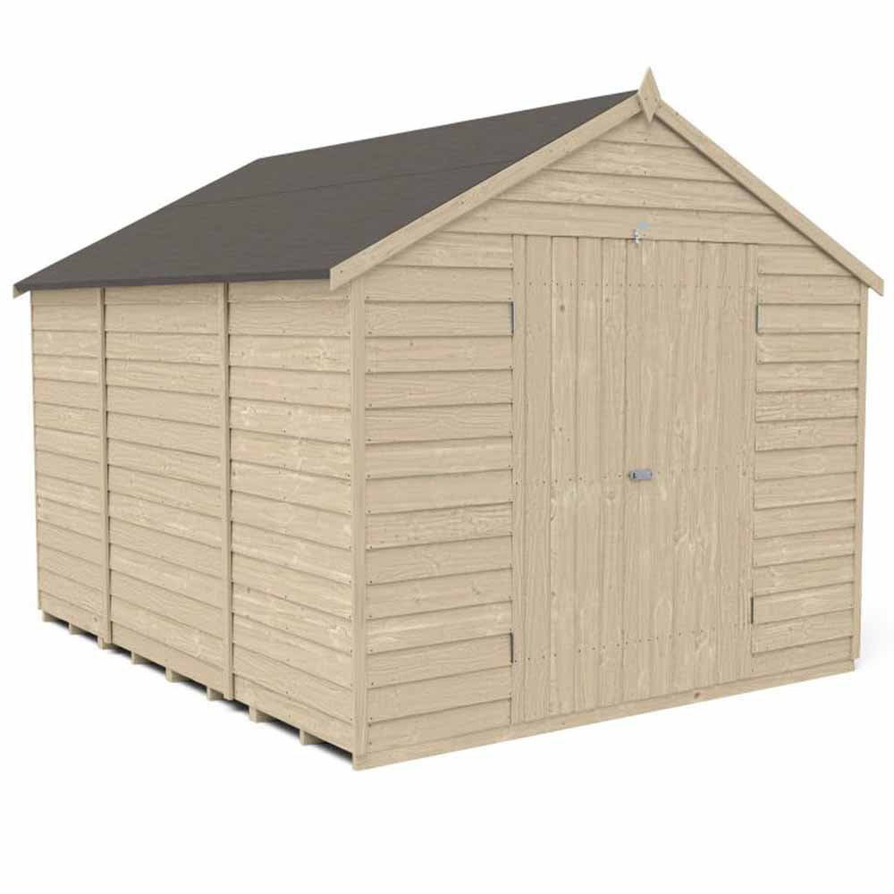 Forest Garden 10 x 8ft Double Door Pressure Treated Overlap Apex Shed Image 1