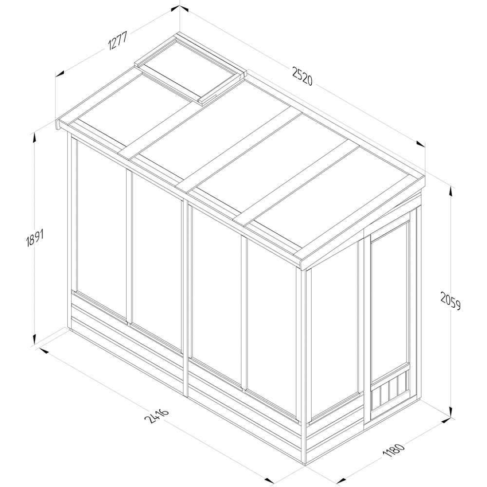 Forest Garden Wallscape Lean-to 8 x 4ft Greenhouse Image 9