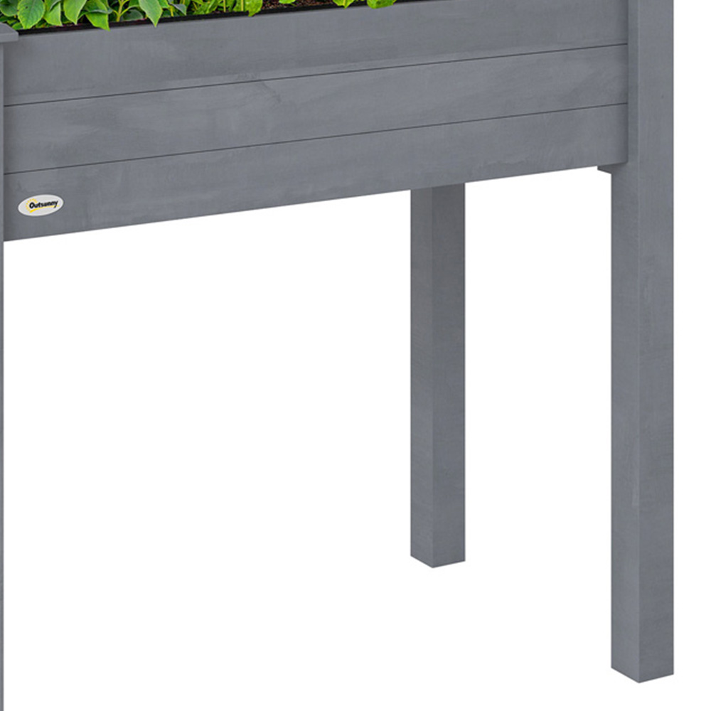 Outsunny Dark Grey Garden Wooden Flower Raised Bed Image 3