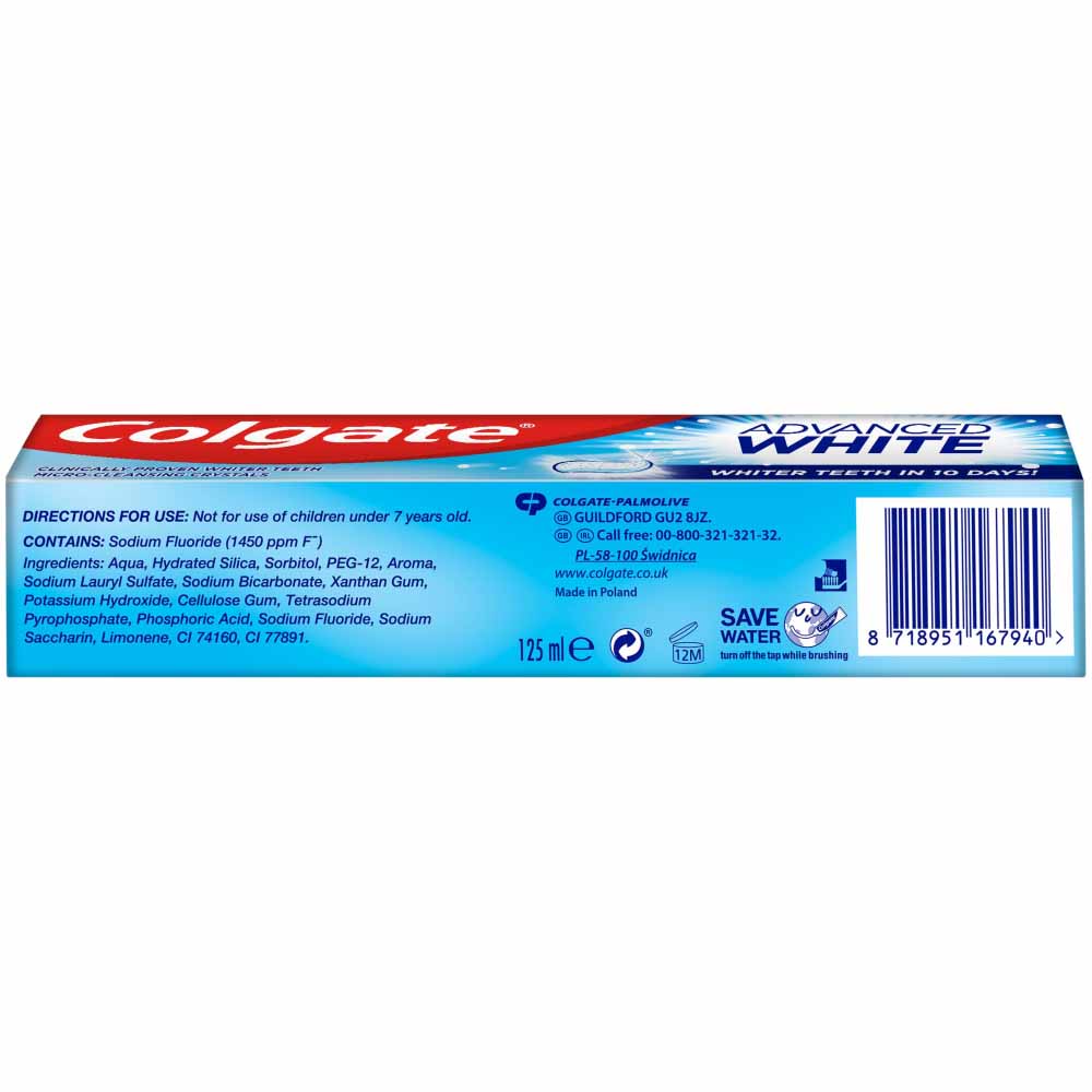 Colgate Advanced Whitening Toothpaste 125ml Image 3