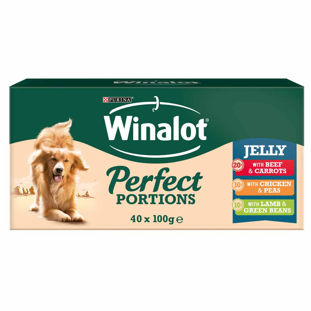 Winalot Perfect Portions Dog Food Chunks in Jelly Beef 40x100g Image 1