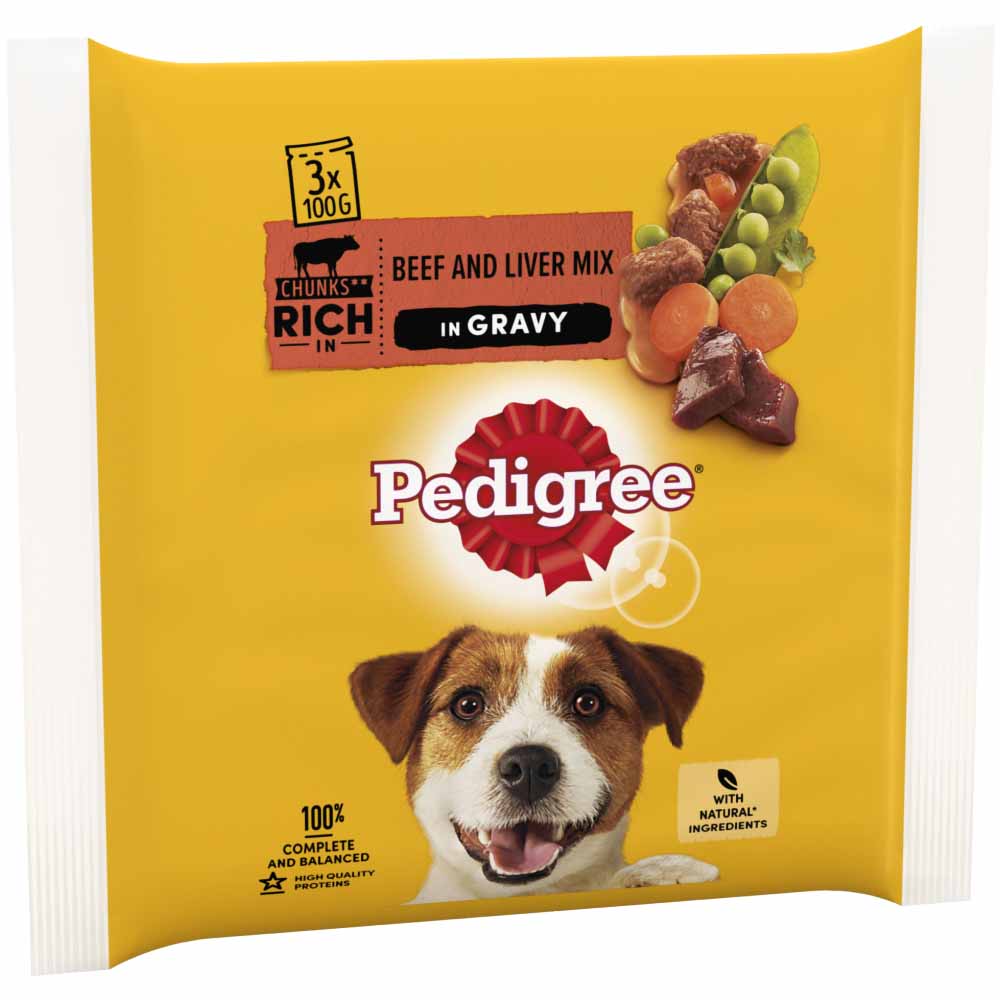 Pedigree Beef and Vegetable in Gravy Dog Food Pouches 3 x 100g Image 3