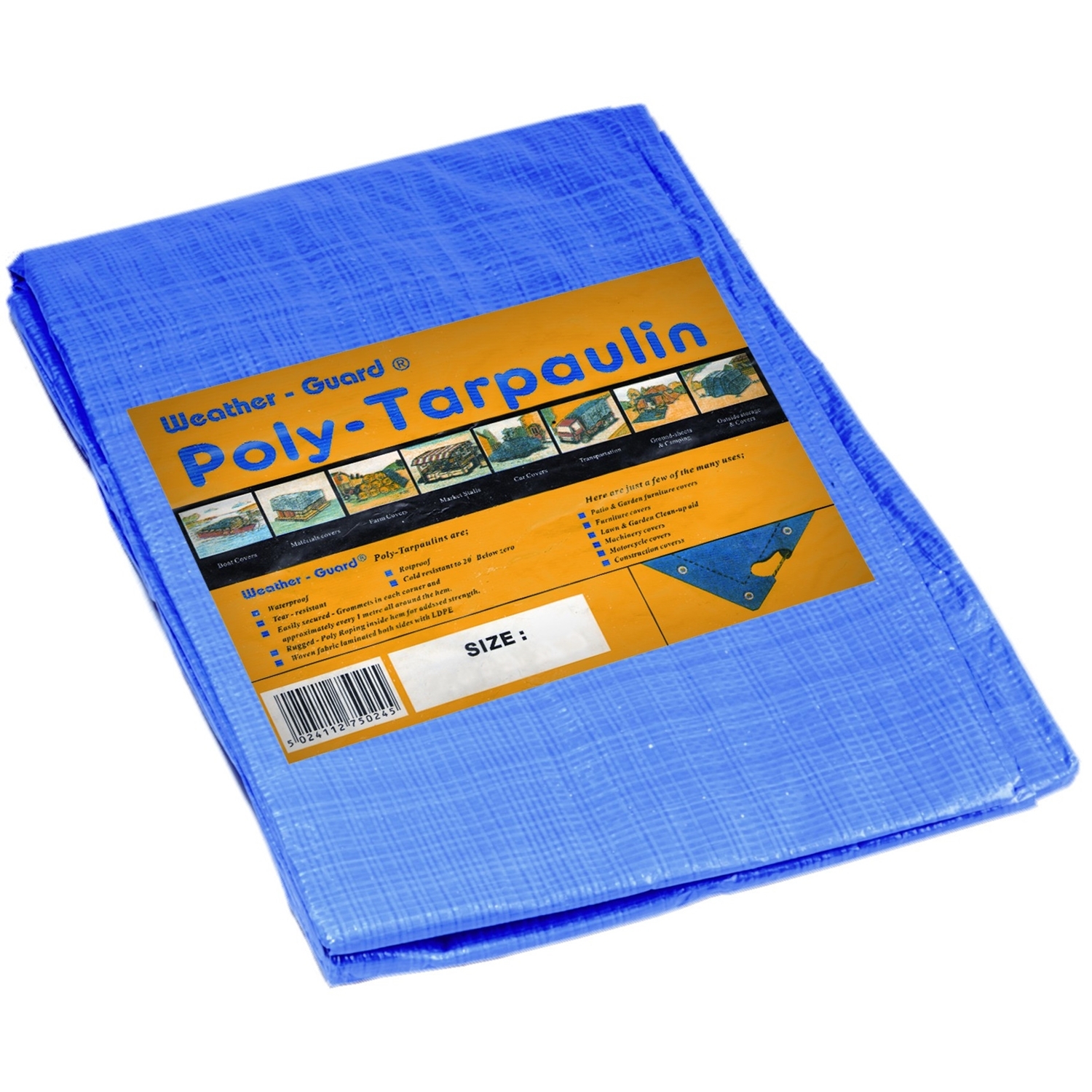 Blue Heavy Duty Poly Tarpaulin 1.8m Image 1