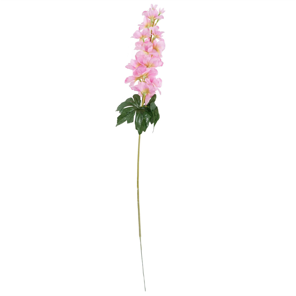 Leaf Pink Delphinium Single Stem Artificial Flower 2.5ft 6 Pack Image 2