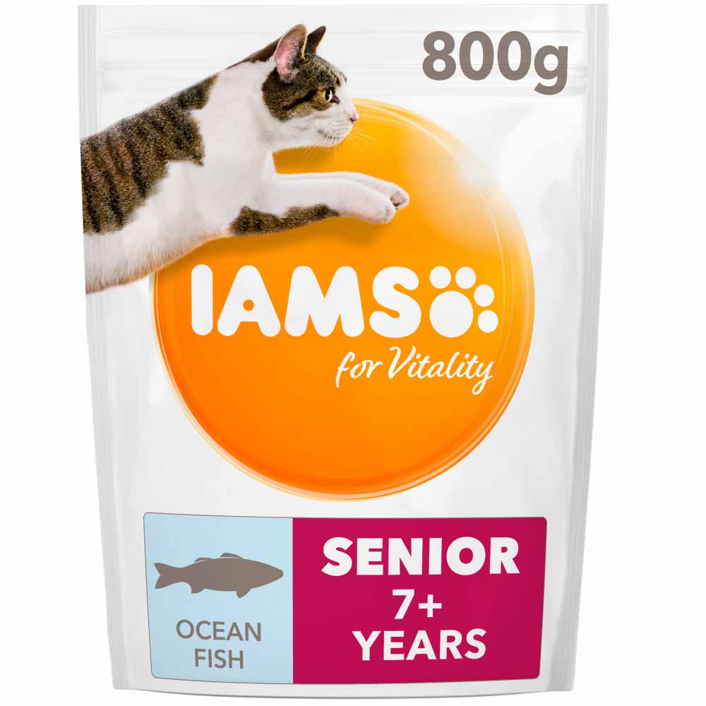 IAMS Vitality Ocean Fish Senior Dry Cat Food 800g Image 1