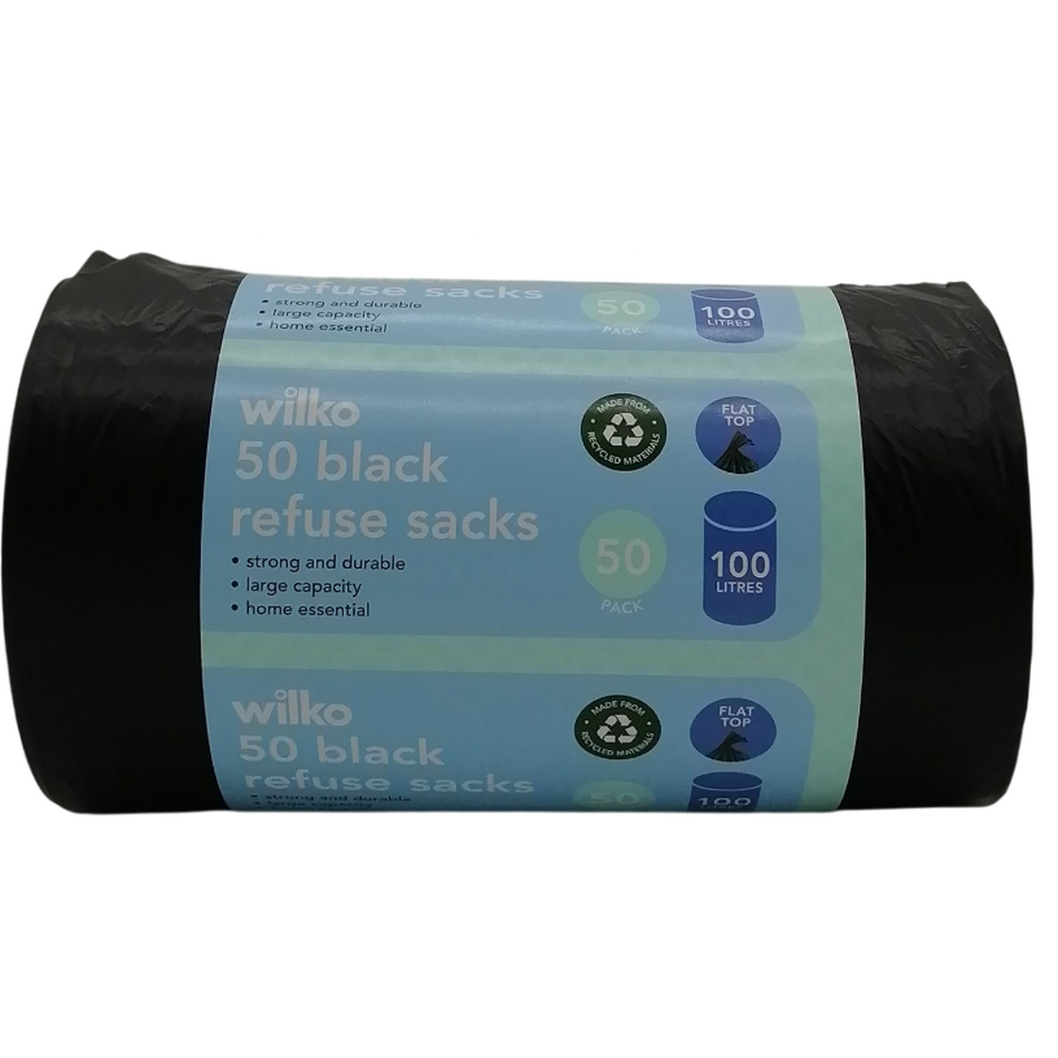 Pack of 50 Flat Top Refuse Sacks 100L Image