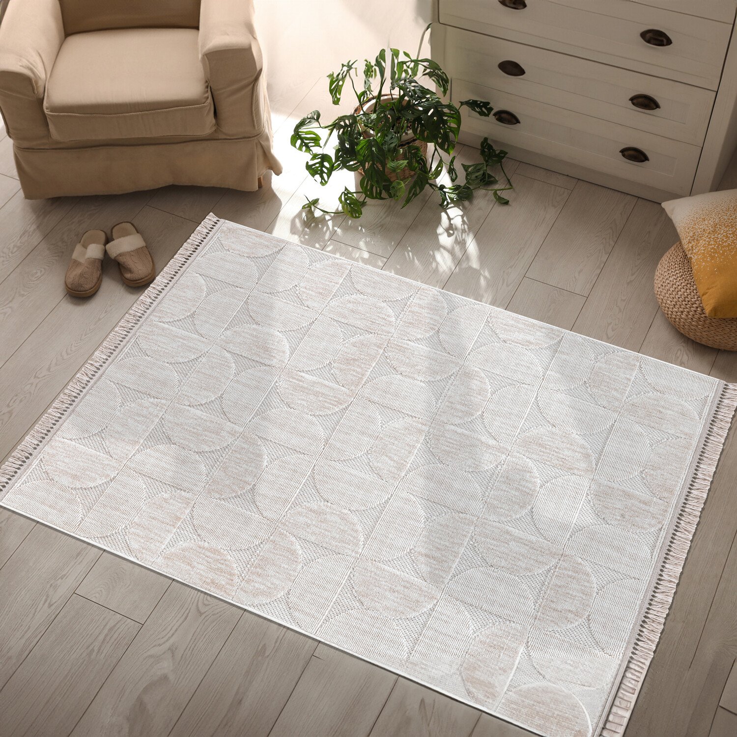 Broadway Demi Moon Rug Natural 120cm Image 2