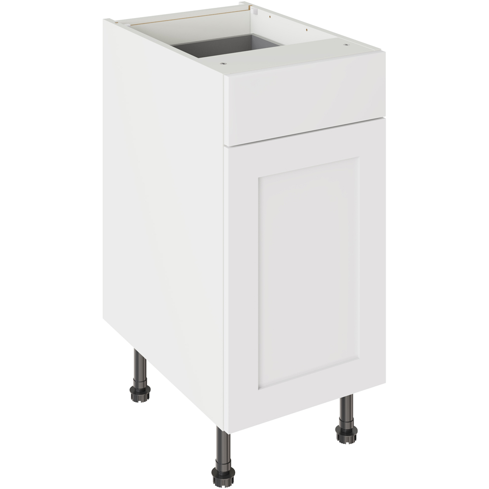 Kitchen Kit Shaker Matt White Drawerline Base Cabinet 400mm Image 1